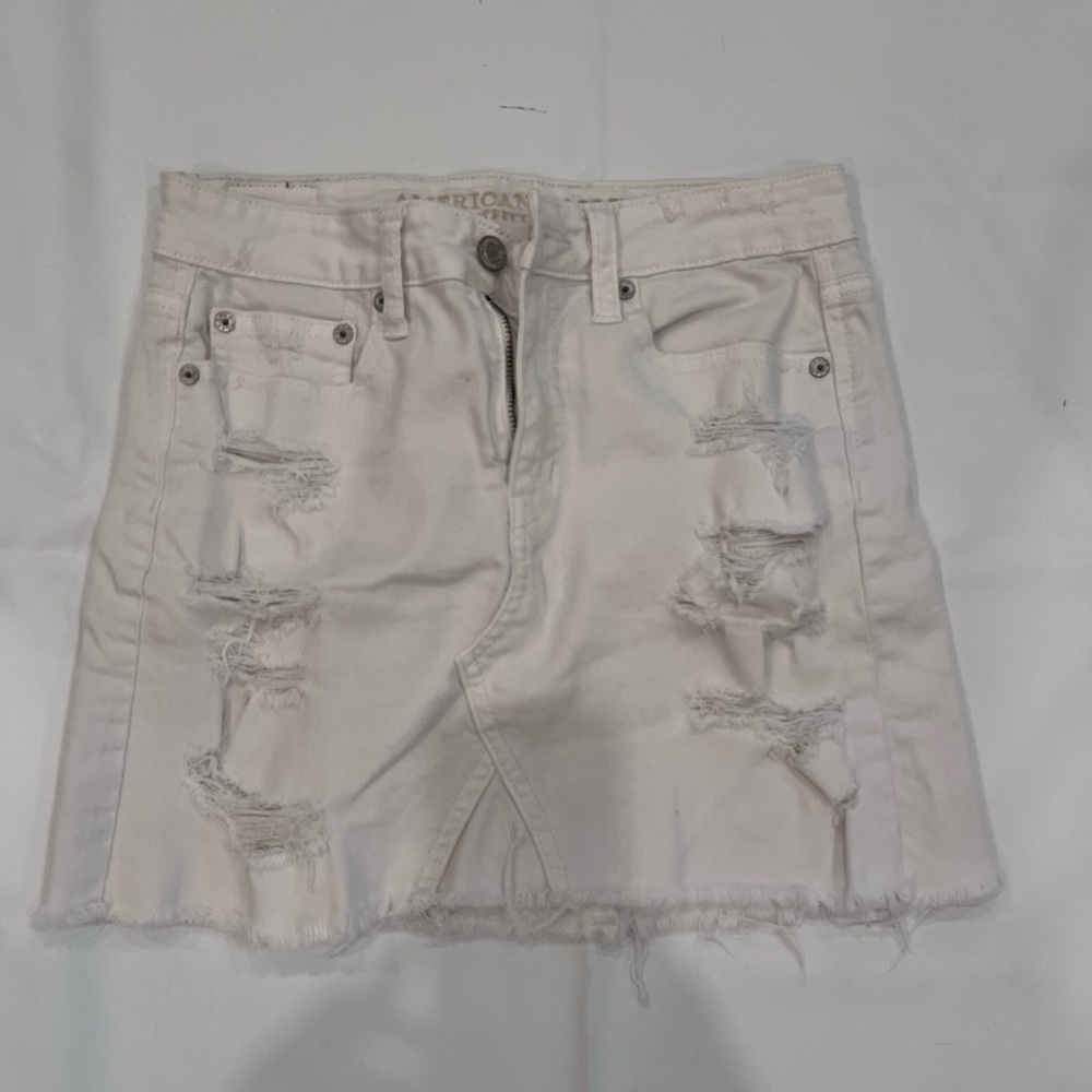 White mini skirt